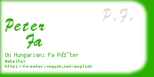 peter fa business card